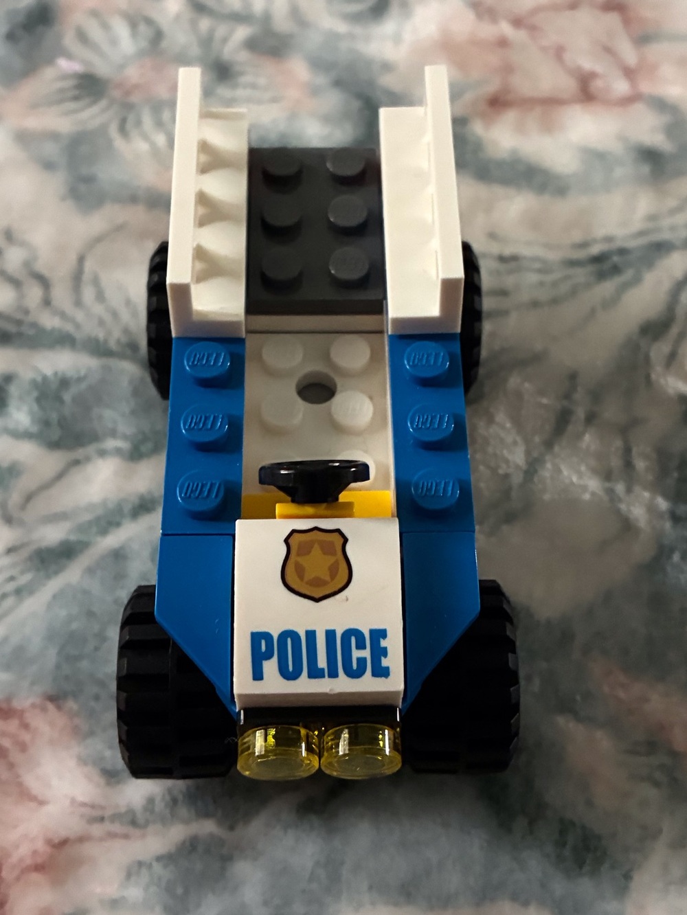 Blue lego police car